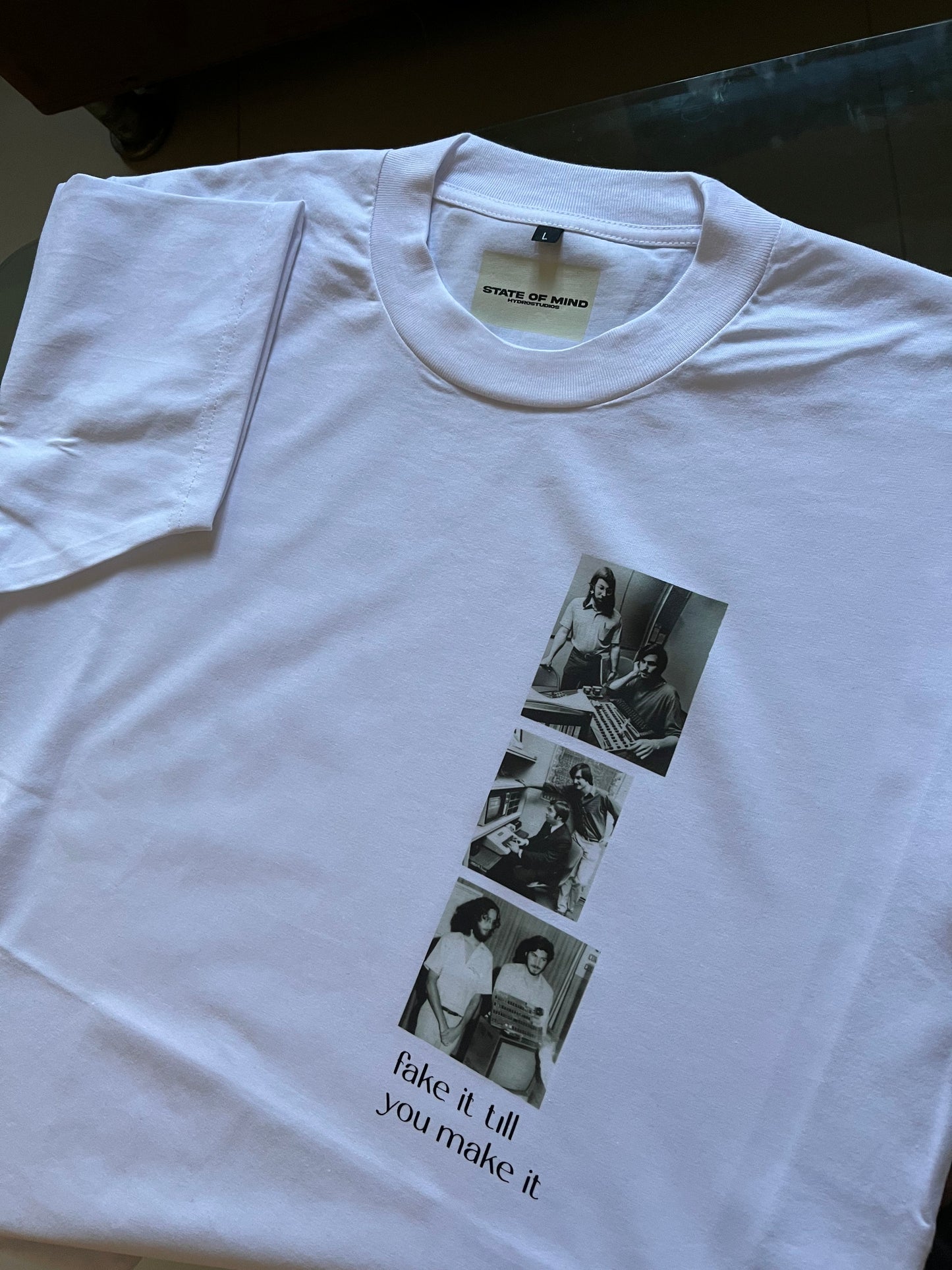 Fake It Till You Make It Oversized Tee - White