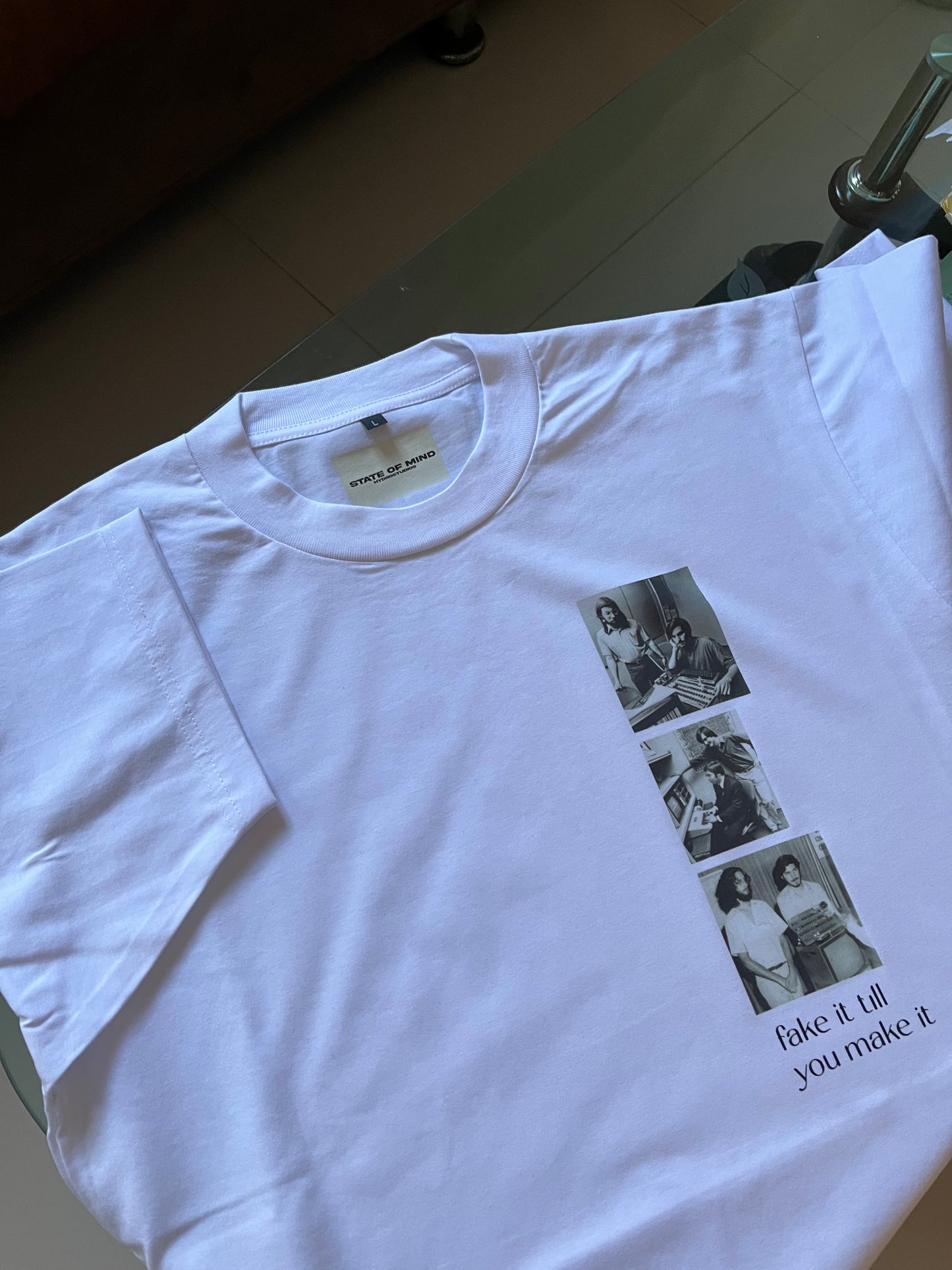 Fake It Till You Make It Oversized Tee - White