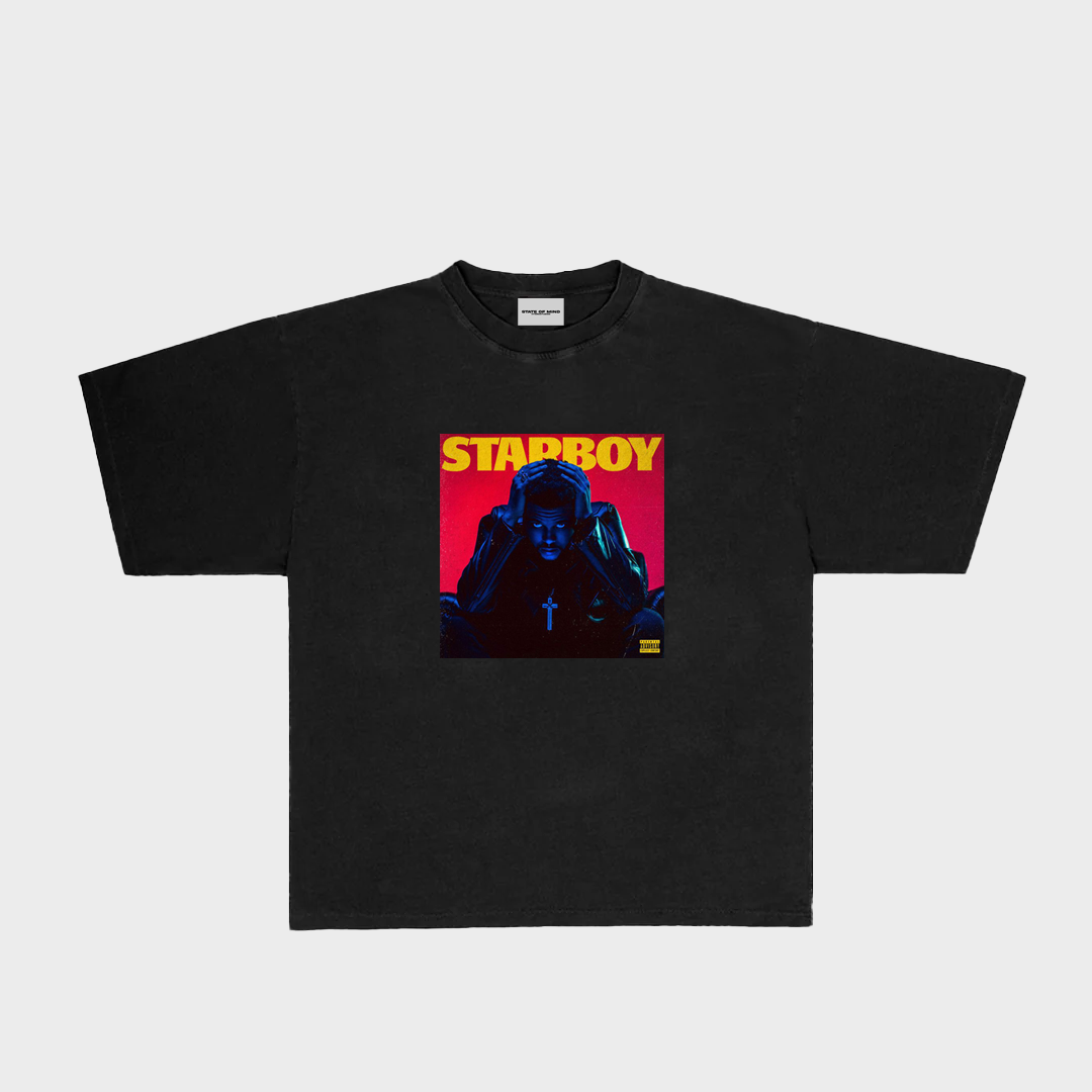 The Weeknd Starboy Basic Oversized Tee (Black)