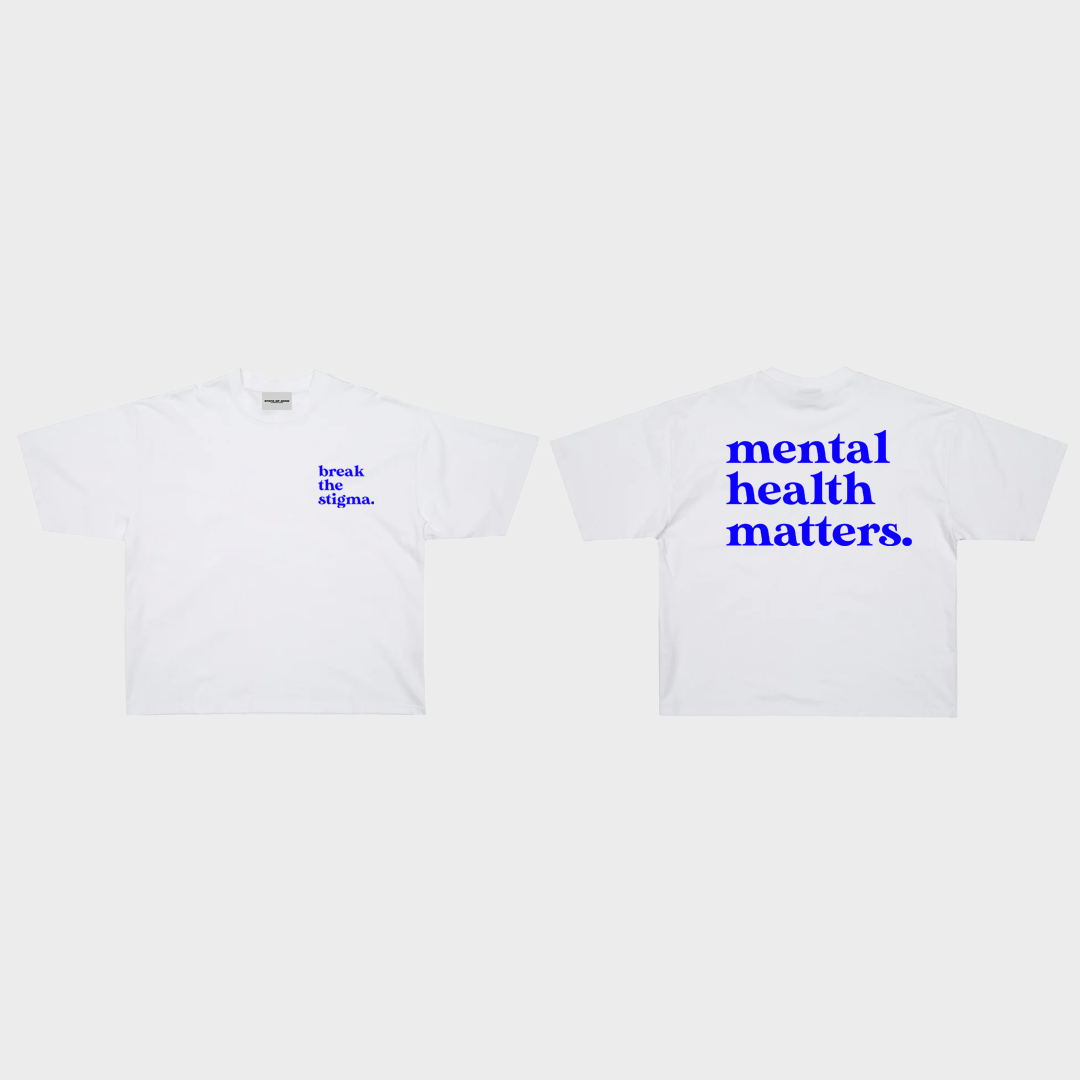 Mental Health Matters Boxy Crop Tee (White)