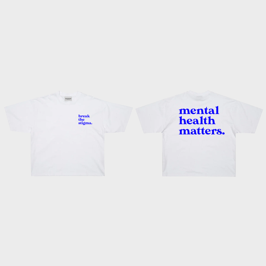 Mental Health Matters Boxy Crop Tee (White)