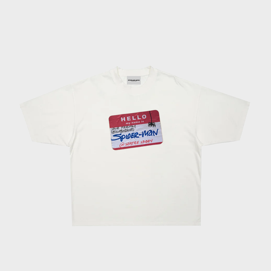 Retro Spidey Friendly Neighborhood Oversized Tee (Off-White)