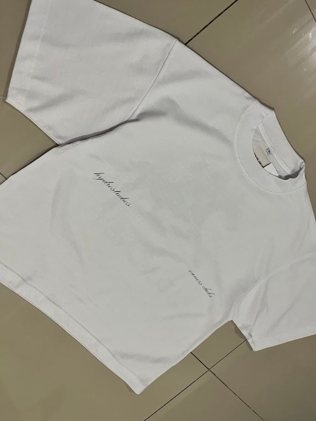 Old Money Boxy Cropped Tee (White)