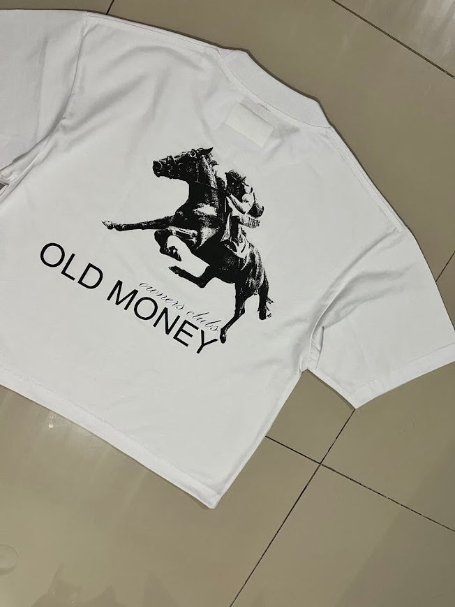 Old Money Boxy Cropped Tee (White)