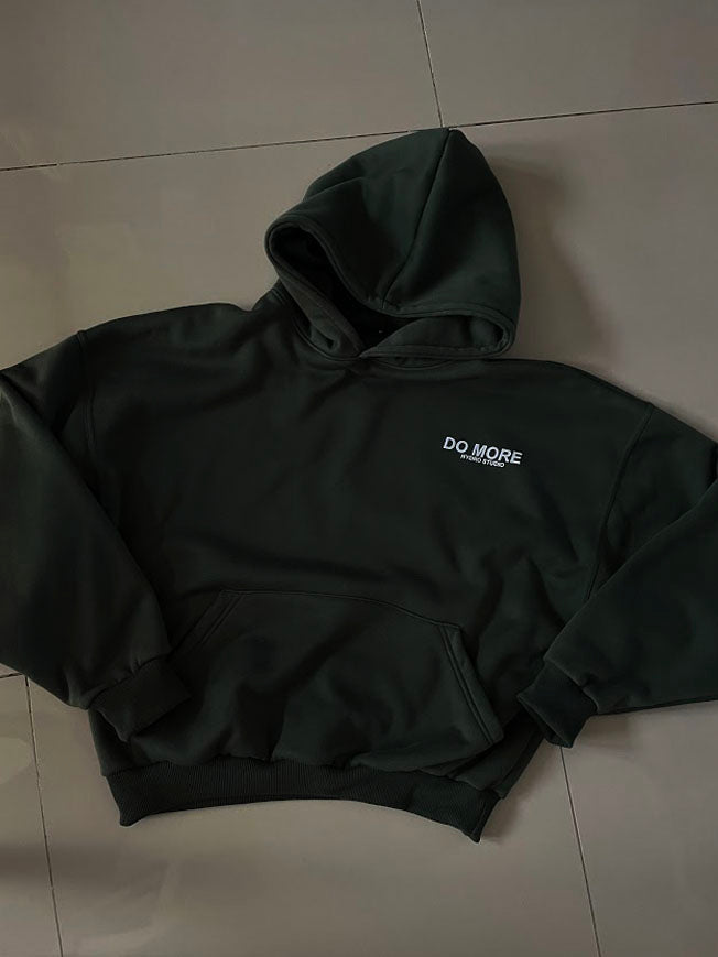 Do More Cropped Boxy Hoodie (Moss Green)