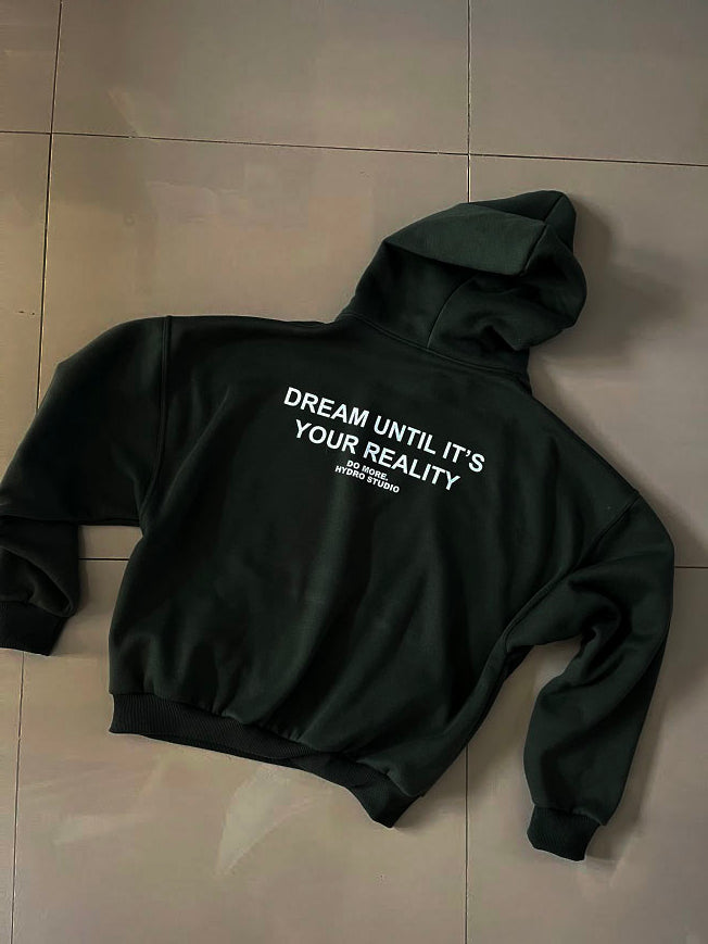 Do More Cropped Boxy Hoodie (Moss Green)
