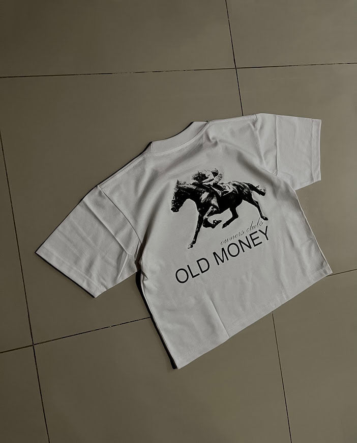 Old Money Boxy Cropped Tee (White)