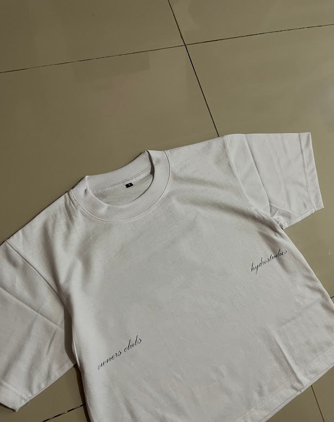 Old Money Boxy Cropped Tee (White)