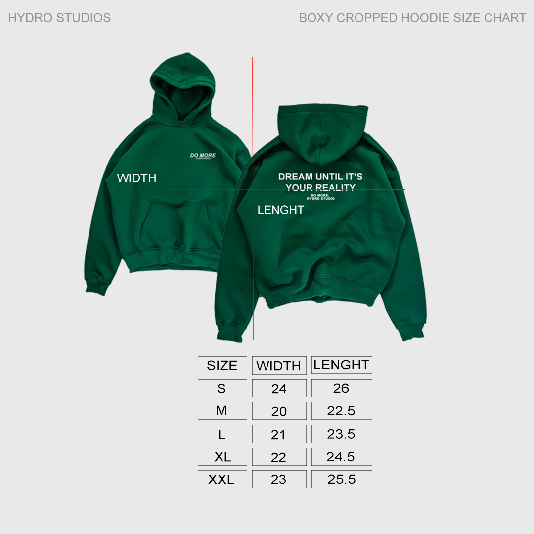 Do More Cropped Boxy Hoodie (Moss Green)