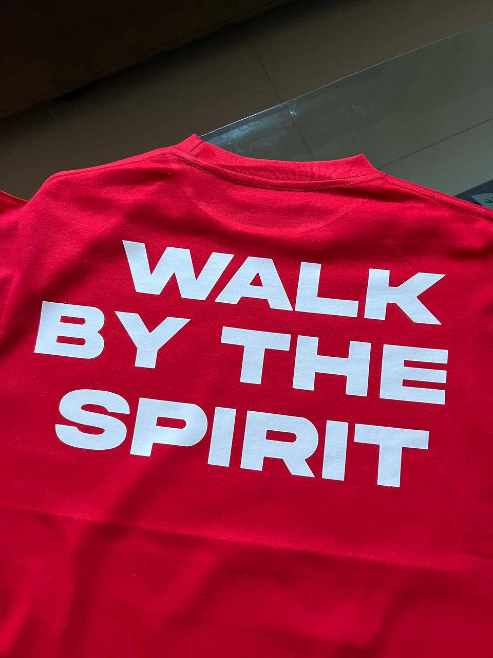 Walk By The Spirit Boxy Cropped Tee (Red)